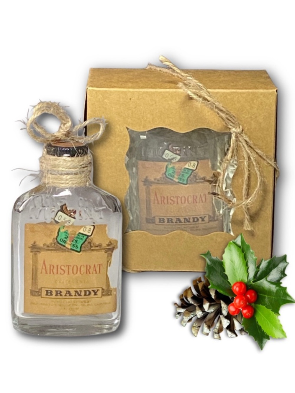 Aristocrat California American Brandy Artisan Vintage Glass Bottle Ornament